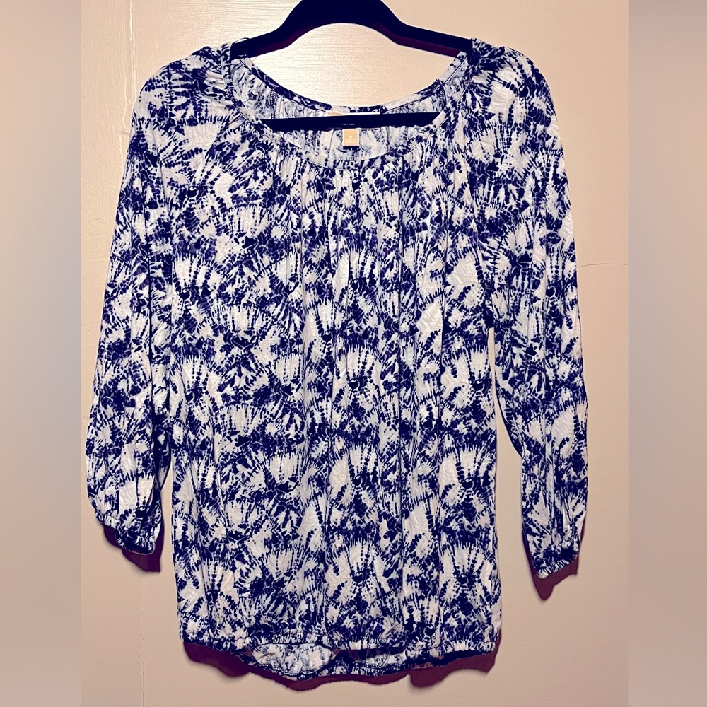 NWT blue and white Michael Kors long sleeved tee